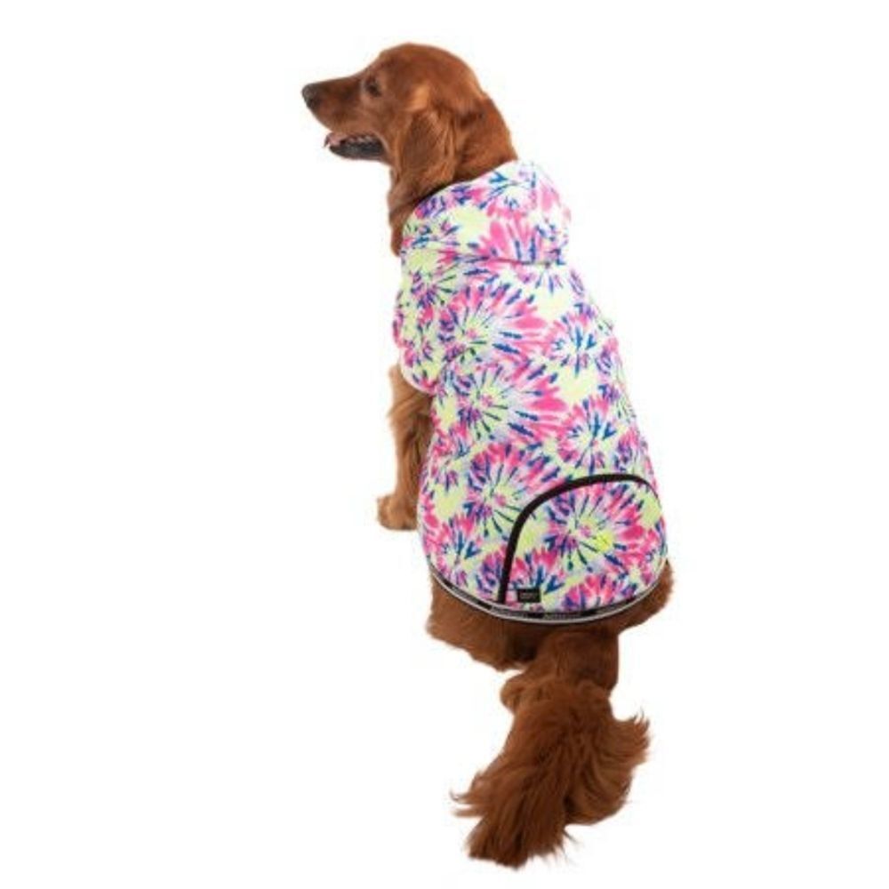 Tie dye pull over hoodie with pocket Dog  Hoodie